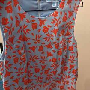 Draper James Blue and Red Floral Mini Dress